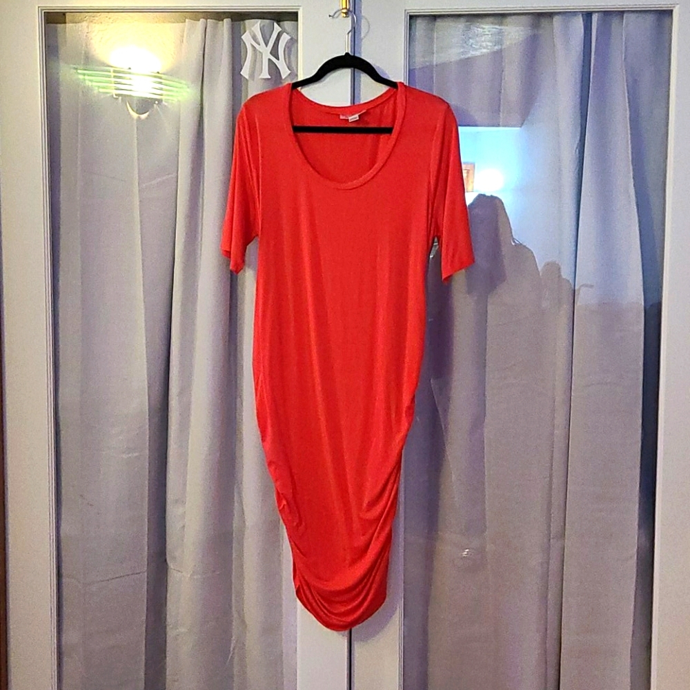 Motherhood maternity coral dress